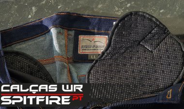 Jeans de moto com kevlar e protecções do joelho